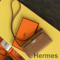 Cartera Hermes Kelly Classique To Go en piel de becerro Epsom dorada