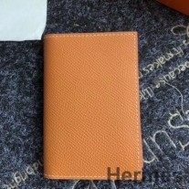 Tarjetero Hermes MC² Euclide en cuero Epsom dorado