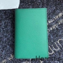 Tarjetero Hermes MC² Euclide en cuero Epsom verde