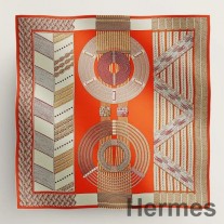 Mantón Hermes Doma Tressage Naranja 140