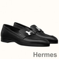 Mocasines Hermes Paris en piel de cabra negra