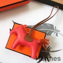 Hermes Rodeo Horse Bag Charm En Pimiento / Camarel / Cuero Naranja