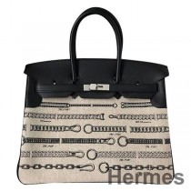 Bolso Hermes Birkin 35 Bolsos En De Camp Dechainee Toile