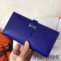 Hermes Blue Electric Epsom Bearn Cartera con refuerzo