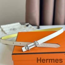 Cinturón Hermes Gamma de 13 mm en cuero Epsom blanco y cuero Swift amarillo