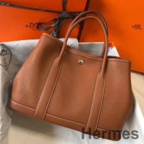Bolso Hermes Garden Party 30 en cuero Taurillon dorado