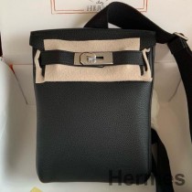 Mochila Hermes Hac a Dos PM en cuero Clemence negro