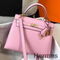 Bolso Hermes Kelly Sellier de 25 cm en cuero Epsom malva Sylvestre