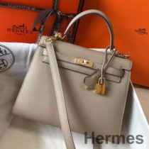 Bolso Hermes Kelly Sellier de 25 cm en cuero Tourterelle Epsom