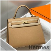 Bolso Hermes Kelly de 28 cm en cuero Chai Epsom GHW
