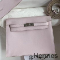 Bolso Hermes Kelly Danse II en piel de becerro Evercolor pálida color malva