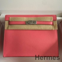 Bolso Hermes Kelly Danse II en piel de becerro Evercolor color lápiz labial rosa