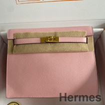 Bolso Hermes Kelly Danse II en piel de becerro Evercolor rosa Sakura