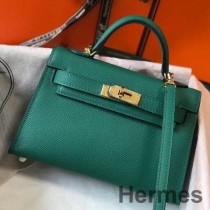 Bolso Hermes Kelly Mini II en cuero Epsom Vert Vertigo GHW