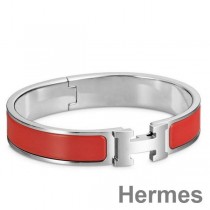 Pulsera Hermes Clic H PM con esmalte rojo