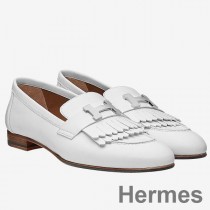 Mocasines Hermes Royal en becerro blanco
