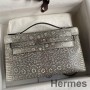 Bolso Hermes Kelly Pochette hecho a mano en piel de lagarto natural