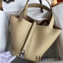 Bolso Hermes Picotin Lock 22 hecho a mano en cuero Trench Clemence