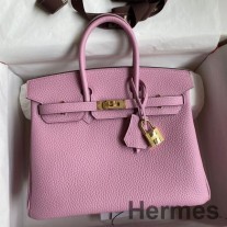 Hermes Birkin 25 Retourne Sac Fait Main En Cuir Mauve Sylvestre Clémence