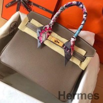 Sac Hermes Birkin 30 Fait Main En Cuir Epsom Taupe
