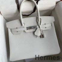 Hermes Birkin 30 Retourne Sac Fait Main En Cuir De Veau Epsom Blanc