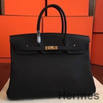 Sac Hermes Birkin 40 Fait Main En Cuir Clémence Noir