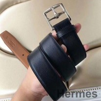 Ceinture Hermes Etriviere 40 En Cuir Epsom Noir