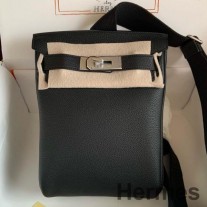 Sac à dos Hermes Hac a Dos PM en cuir Clémence noir