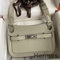 Hermes Jypsiere Mini Sac Fait Main En Cuir De Veau Swift Gris