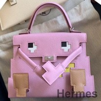 Sac Hermes Kelly Doll Picto en cuir de veau Epsom Mauve Sylvestre