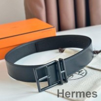Ceinture Hermes Nathan 40MM avec boucle mate en cuir Clémence noir