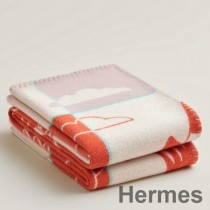 Couverture Hermes Avalon Epopee en laine mandarine et cachemire