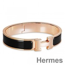 Bracelet Hermes Clic H PM en émail noir