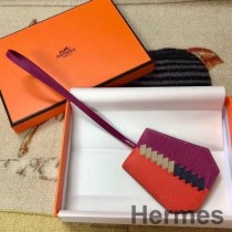 Hermes Clochette Cles Grand Tressage Charm En Orange/Pourpre