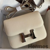 Hermes Constance 18 Sac Fait Main En Cuir De Veau Epsom Craie