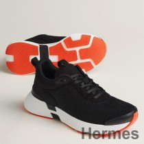 Baskets Hermes Heros en maille technique noire