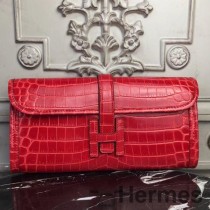 Hermes Pochette Jige Elan 29 En Cuir De Crocodile Rouge
