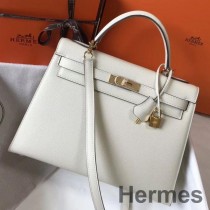 Sac Hermes Kelly 32cm En Cuir Epsom Blanc GHW