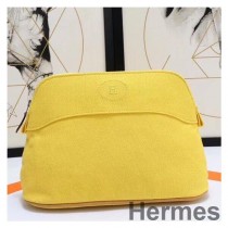 Hermes Étui De Voyage Bolide Moyen En Coton Jaune