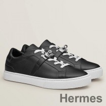 Baskets Day Hermes pour hommes en cuir noir