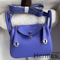 Hermes Mini Lindy Sac Fait Main En Cuir Swift Lilas