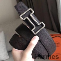 Ceinture réversible Hermes Tonight 38MM en cuir Café Clémence