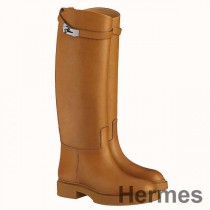 Bottes Hermes Variation En Cuir De Veau Marron