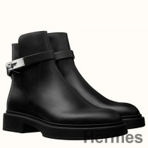 Bottines Hermes Veo En Cuir De Veau Noir
