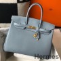 Sac Hermes Birkin 35cm En Cuir Bleu Lin Clemence GHW