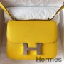 Hermes Constance 18 Sac Fait Main En Cuir De Veau Epsom Jaune de Naples