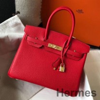 Τσάντα Hermes Birkin 30cm In Red Clemence Leather GHW