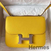 Hermes Constance 18 Handmade Bag In Jaune de Naples Epsom Calfskin