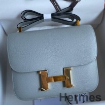 Hermes Constance 24 Χειροποίητη τσάντα σε μπλε λινό δέρμα μοσχαριού Epsom