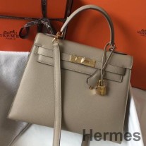 Τσάντα Hermes Kelly 28cm In Gris Tourterelle Epsom Leather GHW